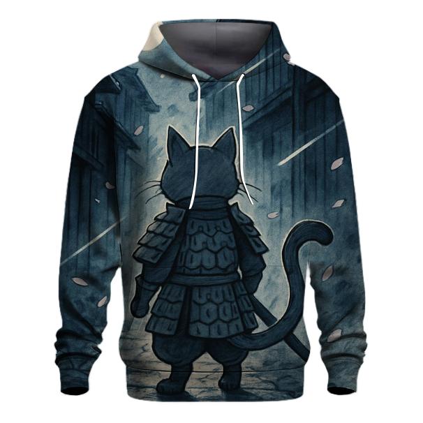 Moonlit Samurai Alley Cat designer hoodies