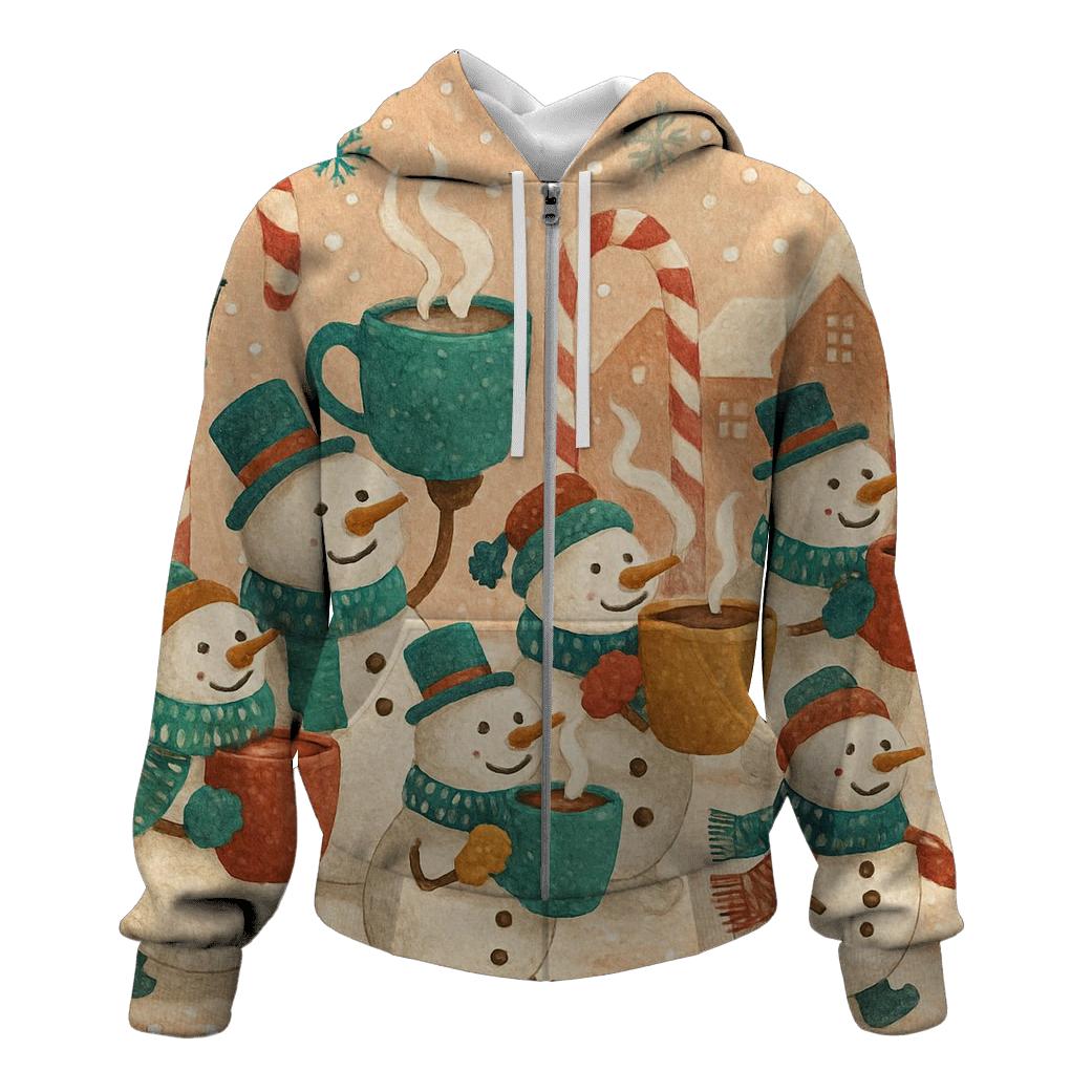 Snowman Hot Cocoa Parade graphic hoodies