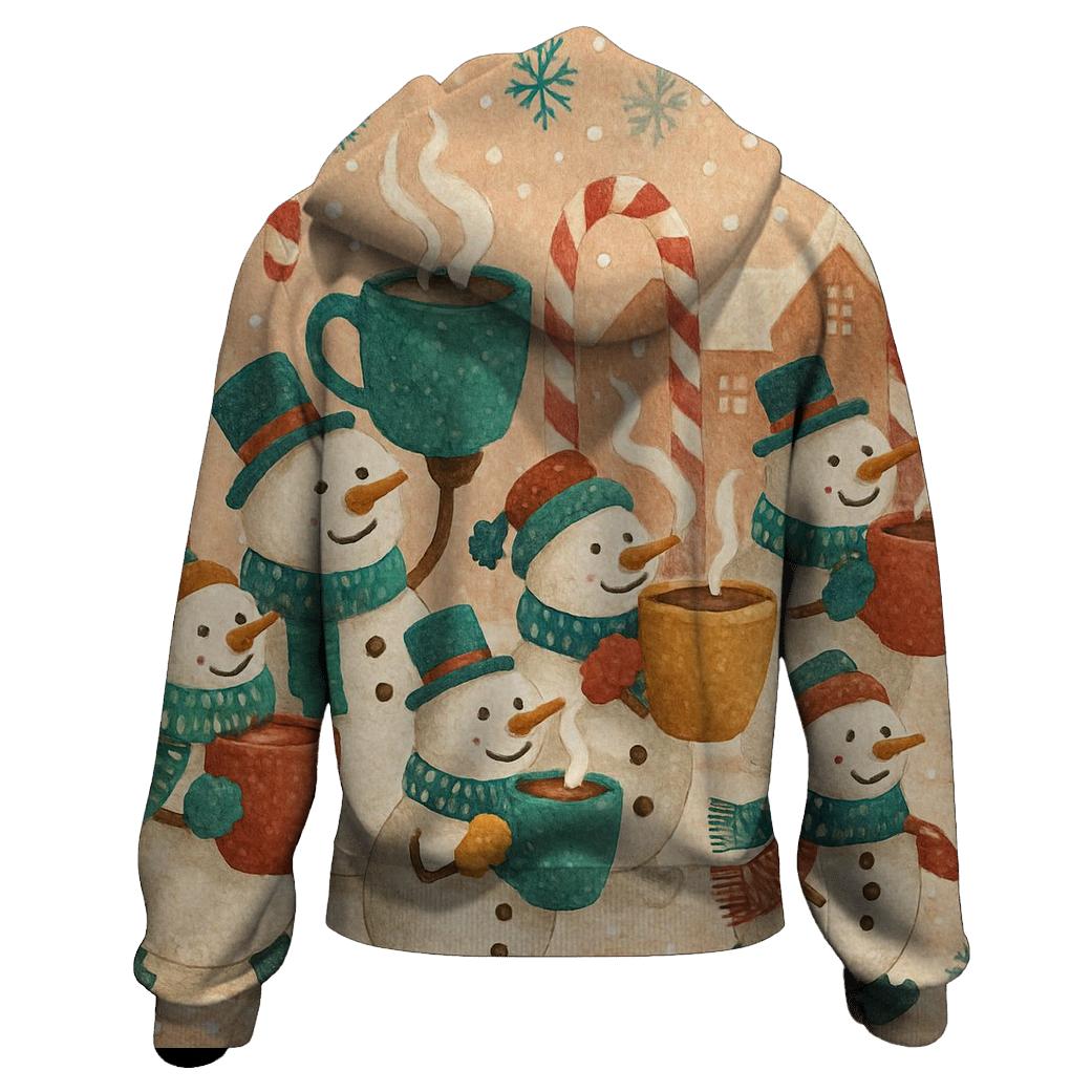 Snowman Hot Cocoa Parade graphic hoodies