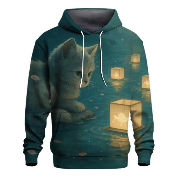 Lantern Pond Dreaming Cat hoodie styles