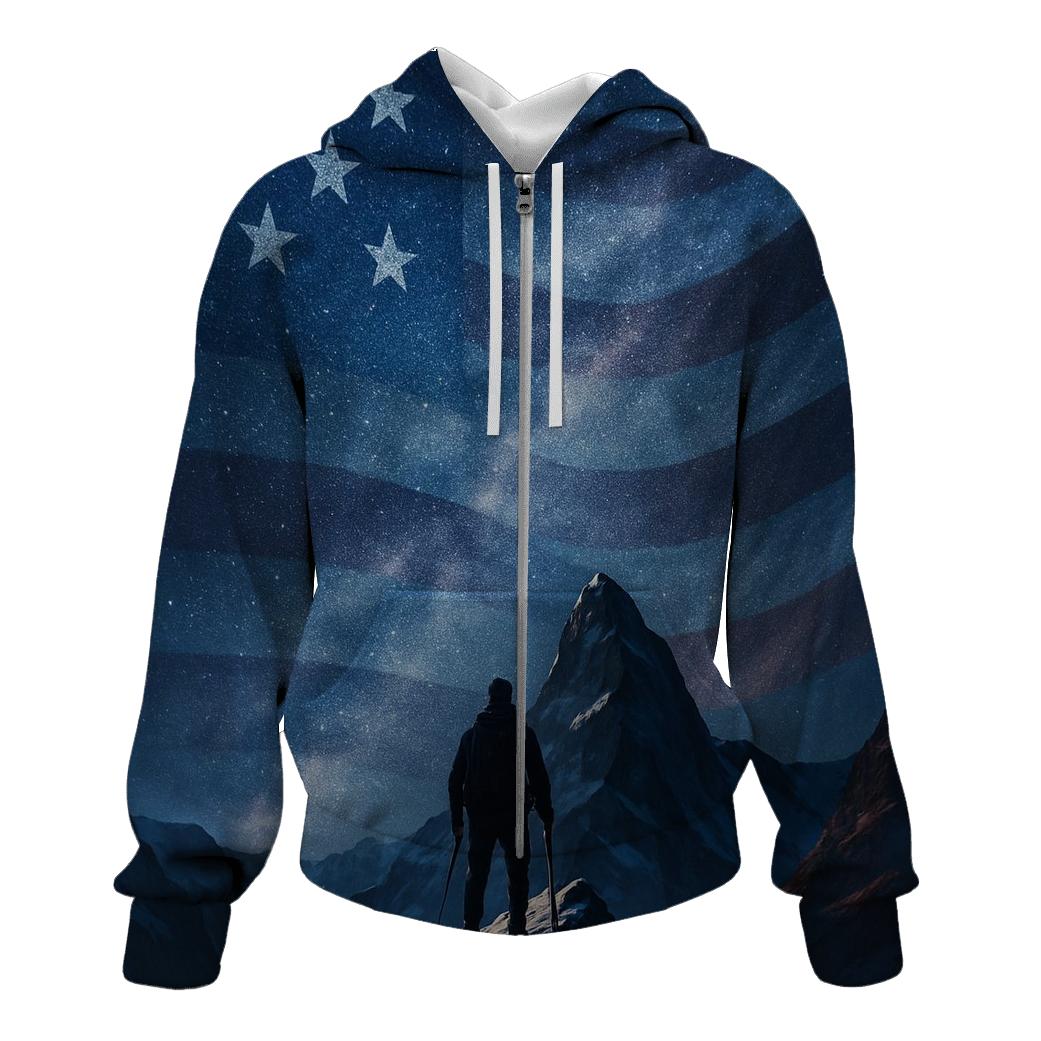 Mountain Summit Star Field Banner designer hoodies