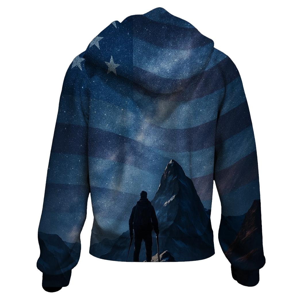 Mountain Summit Star Field Banner designer hoodies