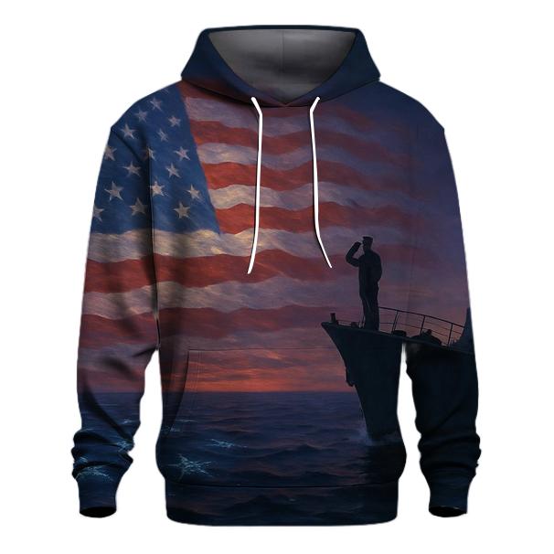 Silent Salute At Sea printed hoodies