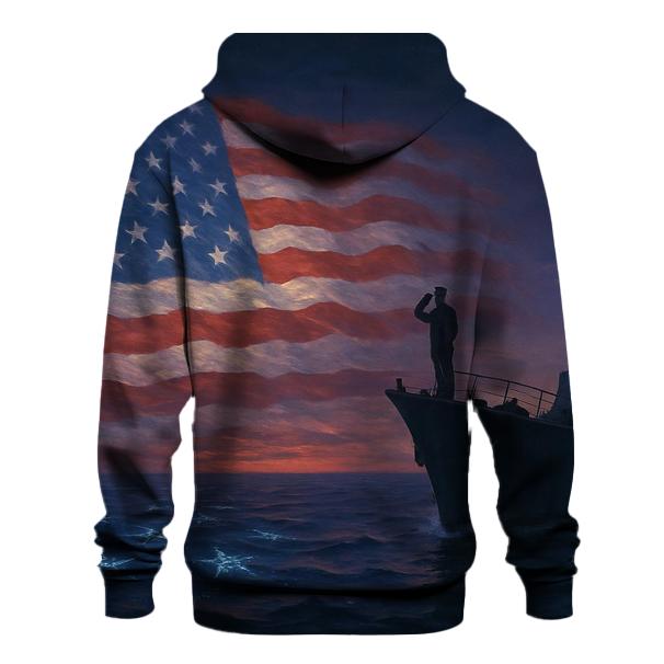 Silent Salute At Sea printed hoodies