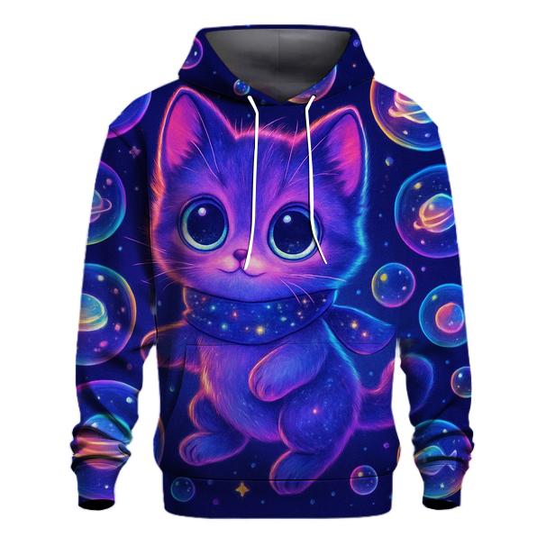 Bubble Galaxy Explorer Kitten lightweight hoodies