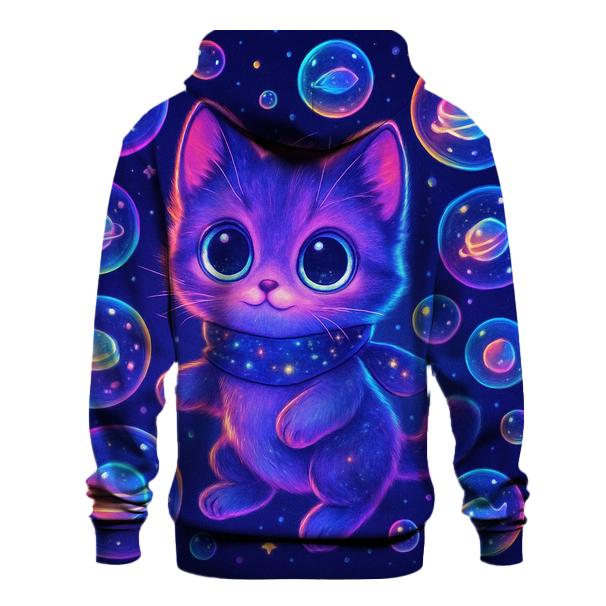 Bubble Galaxy Explorer Kitten lightweight hoodies