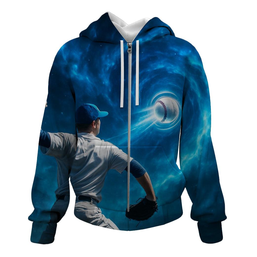 Blue Nebula Pitch Tunnel embroidered hoodies