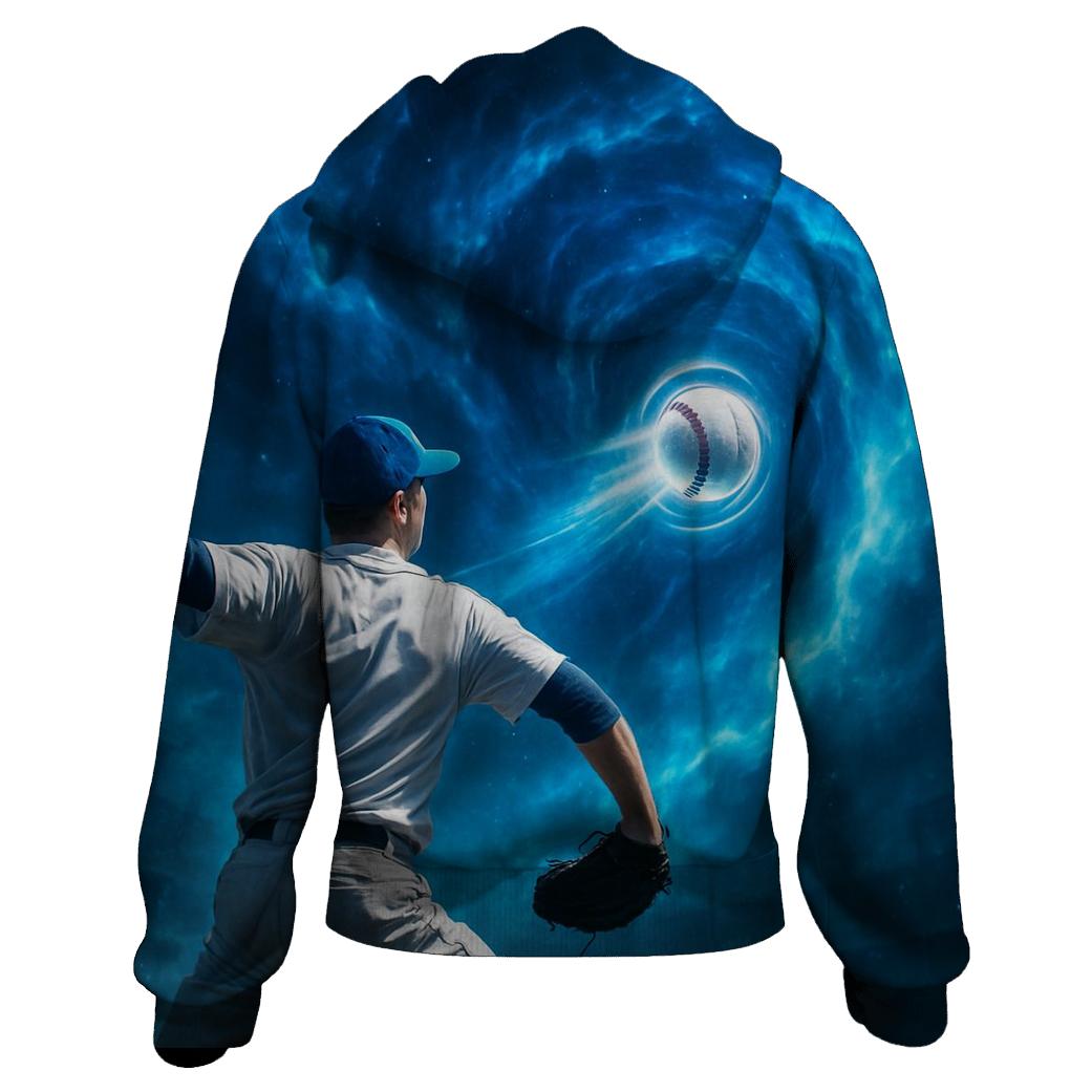 Blue Nebula Pitch Tunnel embroidered hoodies