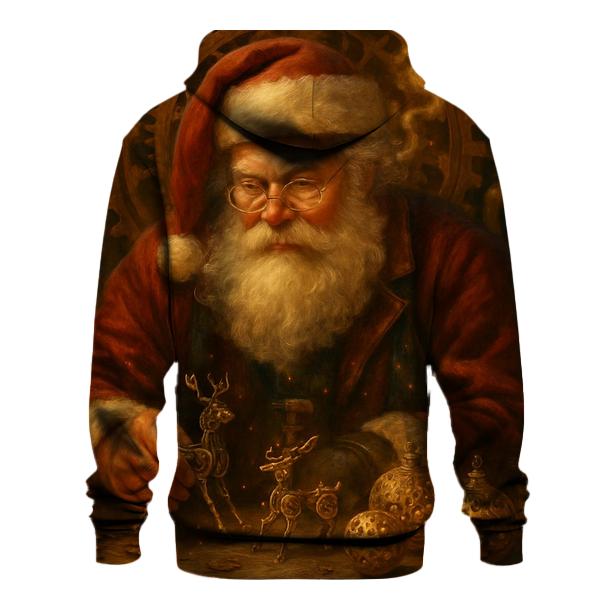 Clockwork Workshop Santa printed hoodies