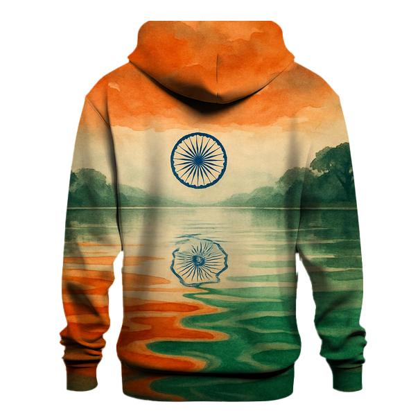Indian Tricolor Monsoon River Reflection hoodie trends
