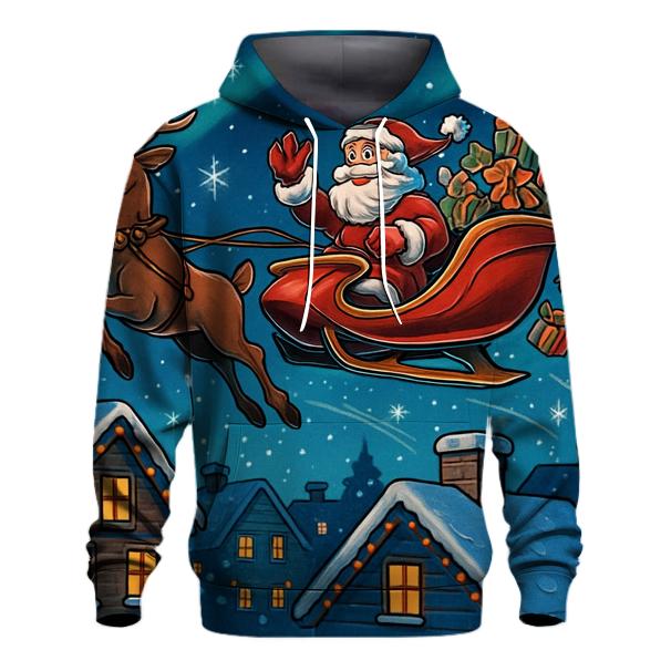 Midnight Sleigh Ride Skyline heavyweight hoodies