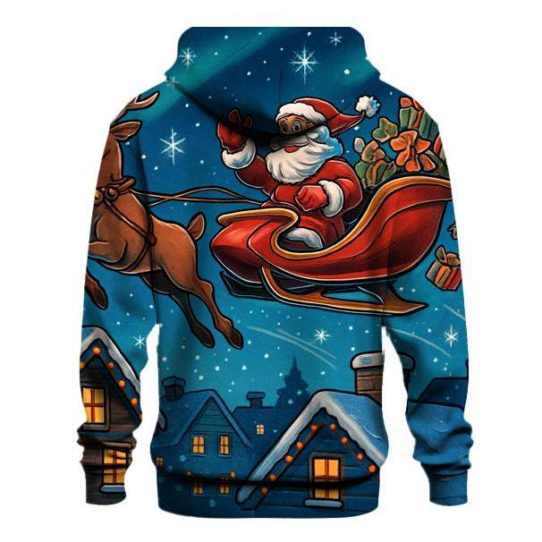 Midnight Sleigh Ride Skyline heavyweight hoodies