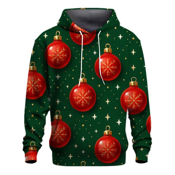 Crimson Christmas Ornament Lattice zip-up hoodies