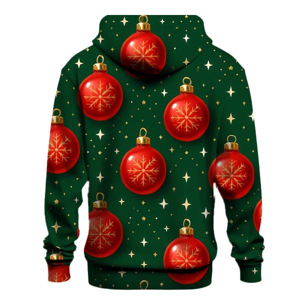 Crimson Christmas Ornament Lattice zip-up hoodies