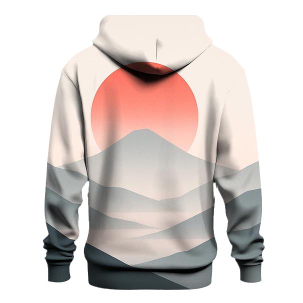 Japanese Flag Minimalist Mountain Dawn custom hoodies
