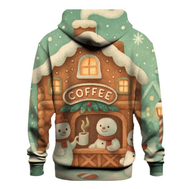 Gingerbread Coffee Shop Snow Evening hoodie designs