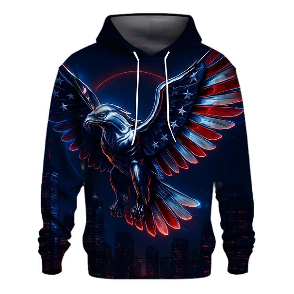 Chrome Eagle Of The Night Skyline printed hoodies