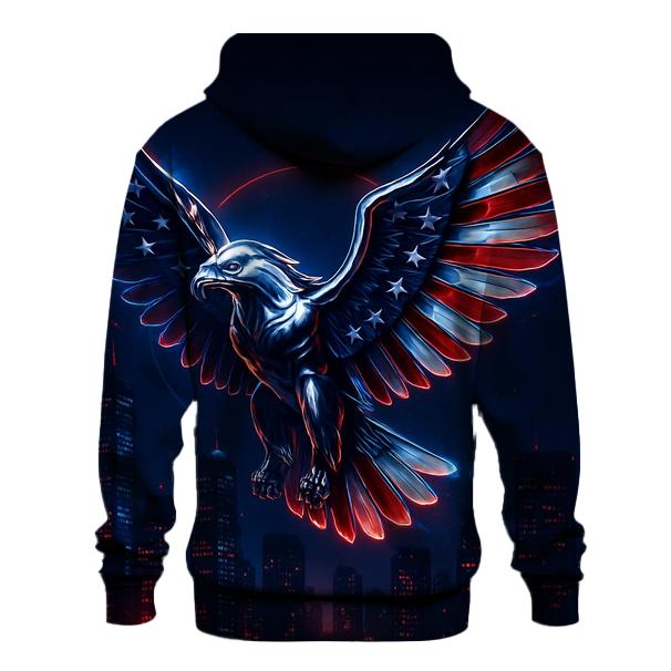 Chrome Eagle Of The Night Skyline printed hoodies