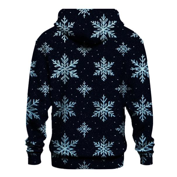 Glistening Snowflake Grid On Midnight Sky lightweight hoodies