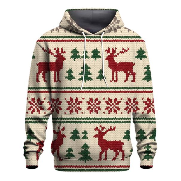 Nordic Reindeer Fair Isle Stripe heavyweight hoodies