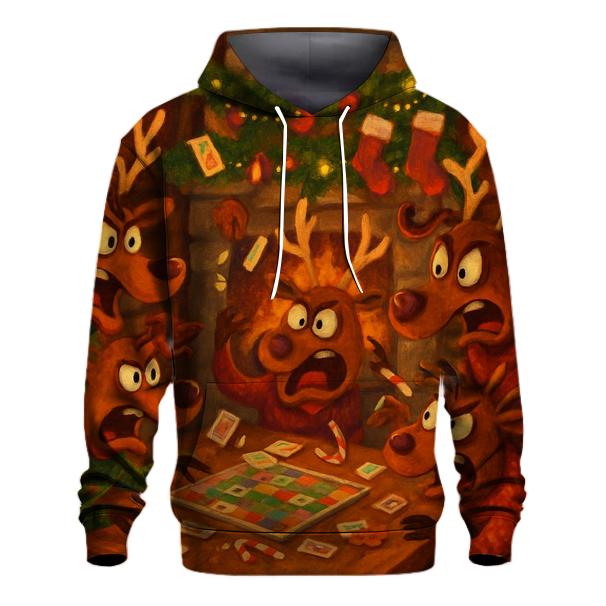 Reindeer Game Night Cabin Chaos hoodie styles