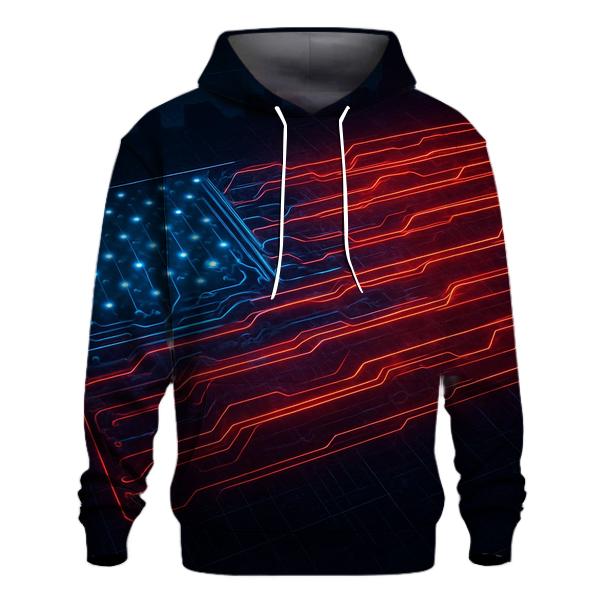 Neon Circuit Liberty Grid hoodie trends
