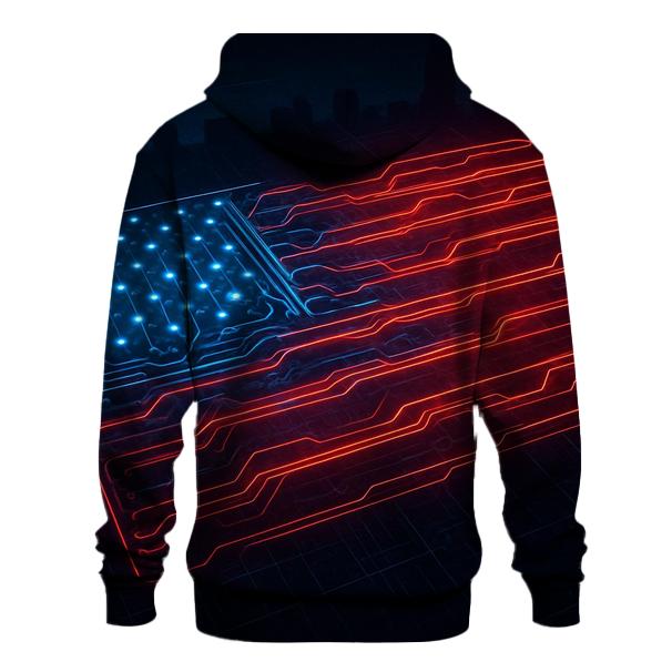 Neon Circuit Liberty Grid hoodie trends