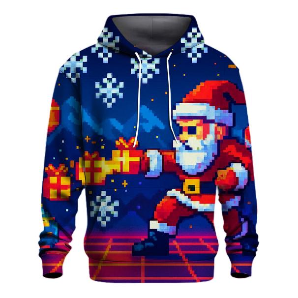 Retro Arcade Santa Battle zip-up hoodies