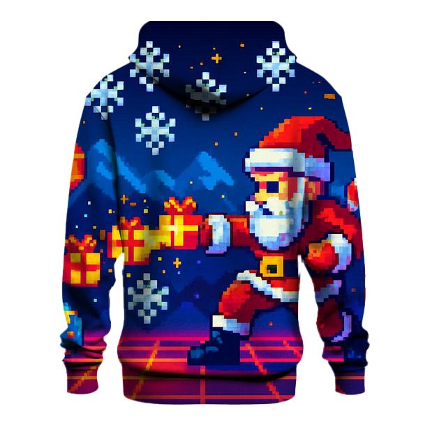 Retro Arcade Santa Battle zip-up hoodies