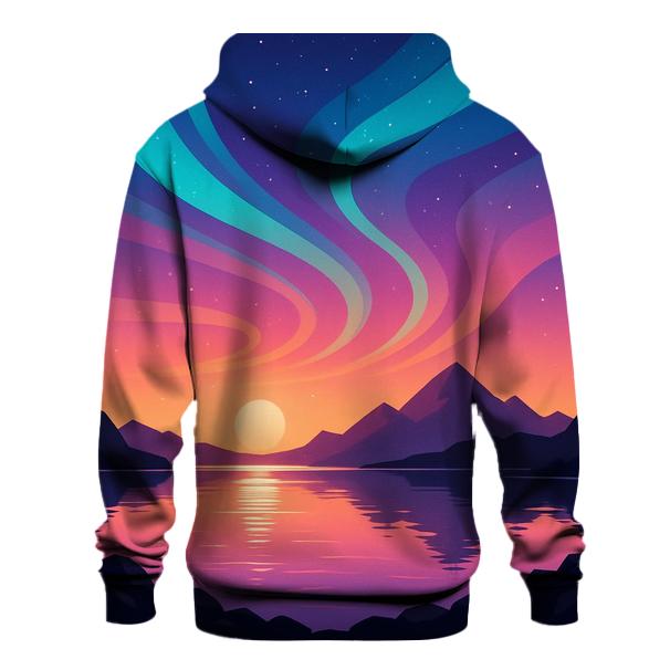 Aurora Sunset Over Crystal Lake printed hoodies