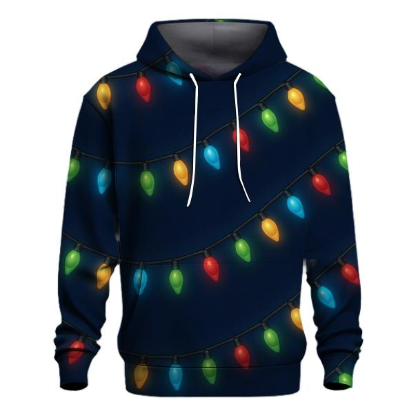 Christmas Lights Diagonal Wave printed hoodies