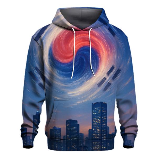 South Korean Flag Sky Mandala Over City hoodie trends