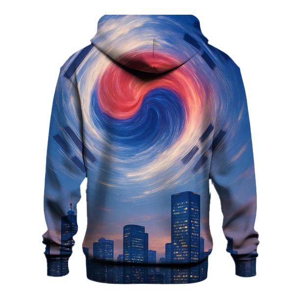 South Korean Flag Sky Mandala Over City hoodie trends