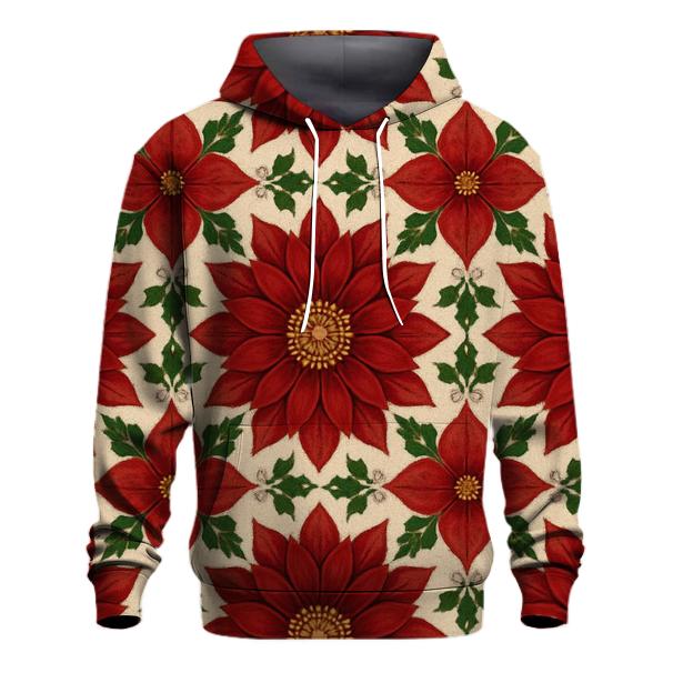 Poinsettia Mandala Tessellation heavyweight hoodies
