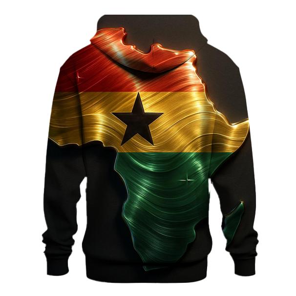 Ghanaian Flag Metallic Rhythm Map embroidered hoodies