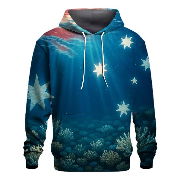 Australian Flag Ocean Reef Constellation zip-up hoodies