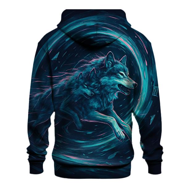 Temporal Rift Runner Wolf graphic hoodies