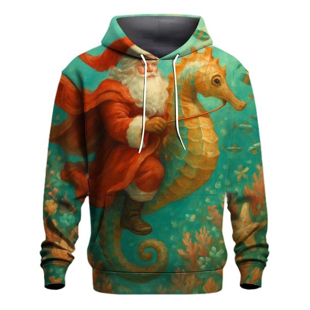 Undersea Coral Reef Santa graphic hoodies