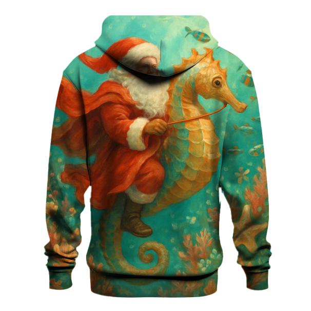 Undersea Coral Reef Santa graphic hoodies