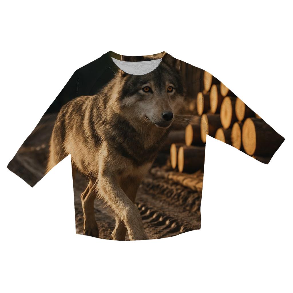 Timber Wolf At Logging Road Edge stylish quarter sleeve tops