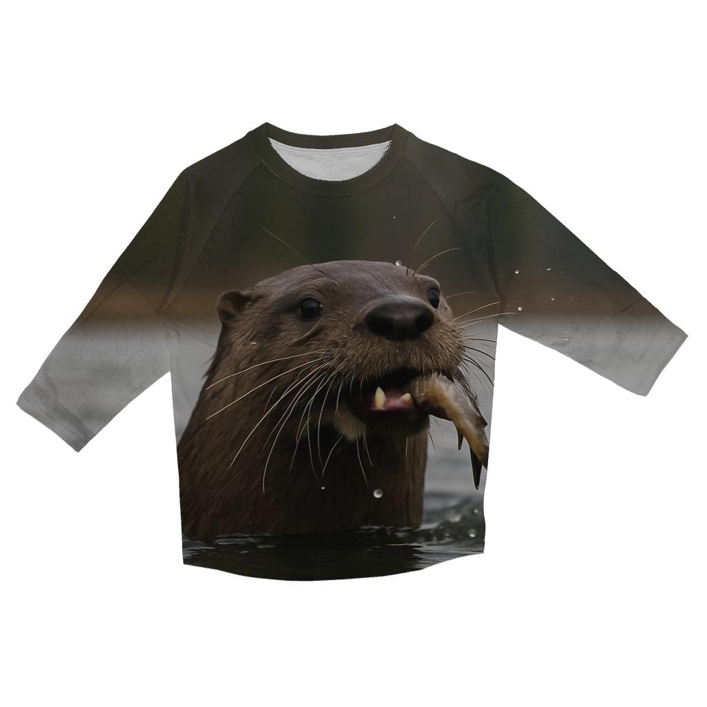 Silent Channel Fishing Otter cotton quarter sleeve shirts