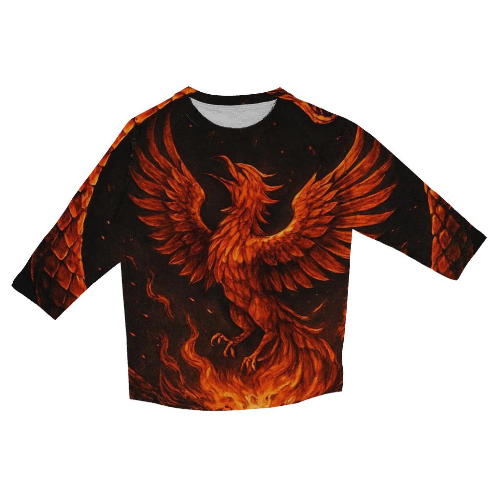 Phoenix Ash Ouroboros Cycle casual three quarter sleeve shirts