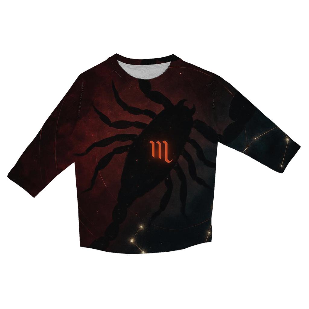 Scorpio Cosmic Serpent Transit casual three quarter sleeve shirts