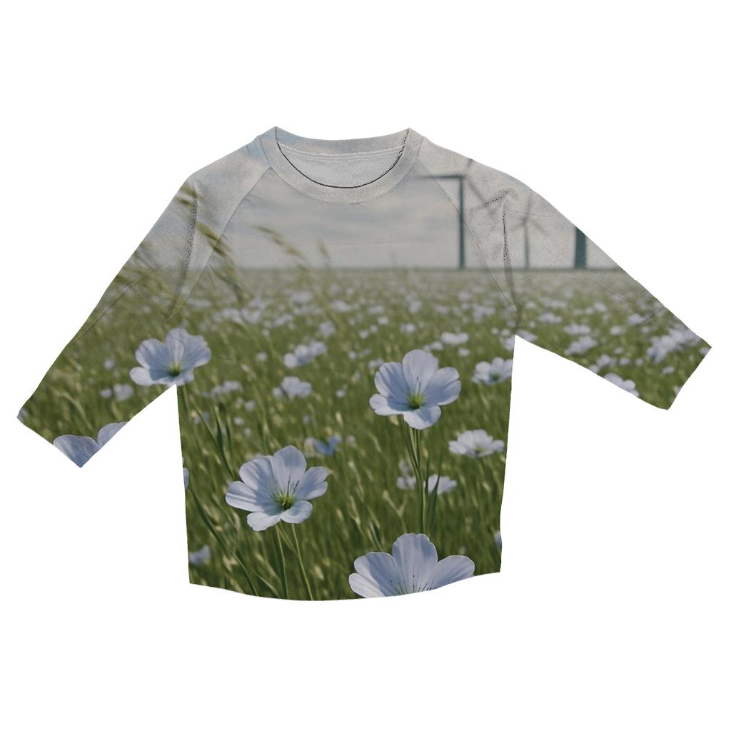 Field Of Flax At Coastal Wind Farm custom 3/4 sleeve shirts