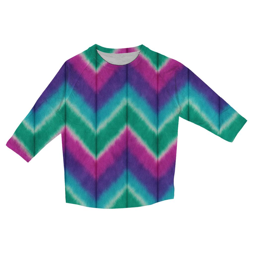Zigzag Aurora Chevron Fold trendy 3/4 sleeve tops