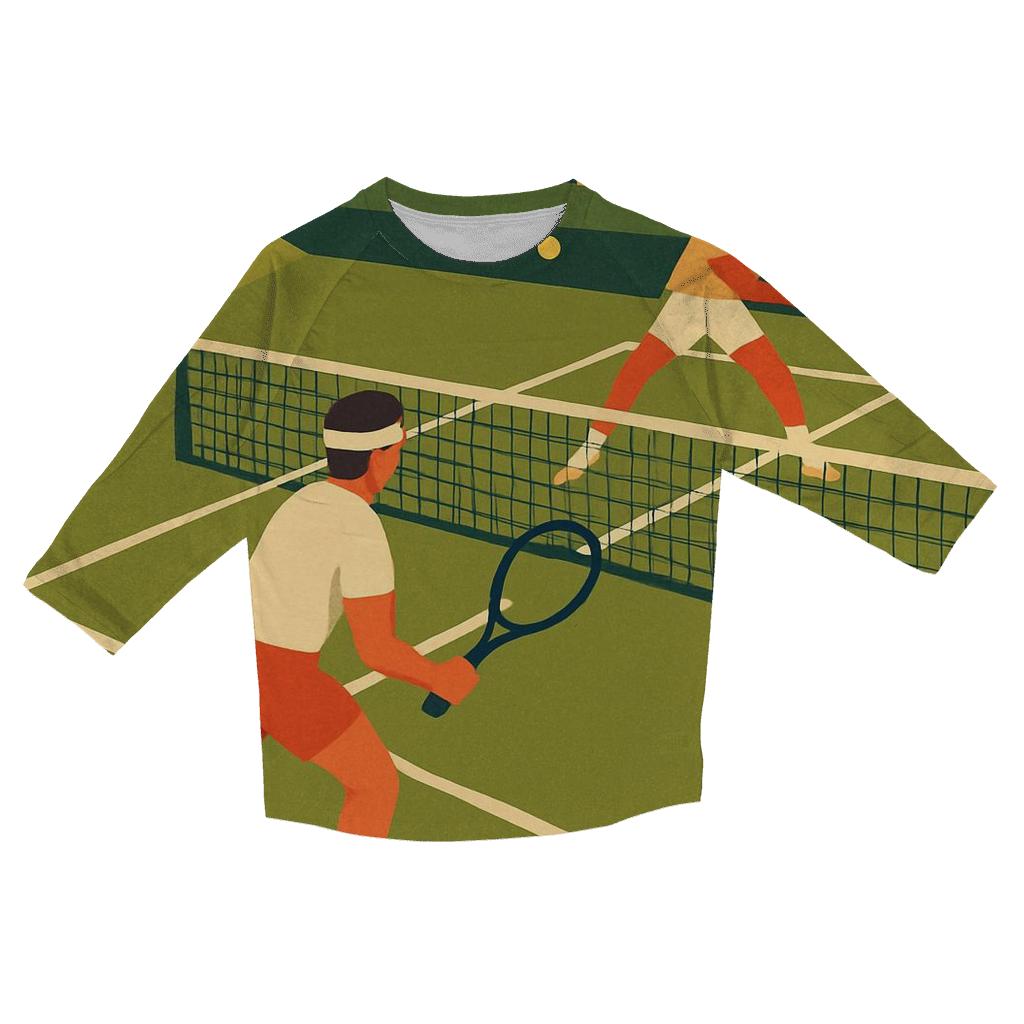 Sunburst Tennis Match stylish quarter sleeve tops