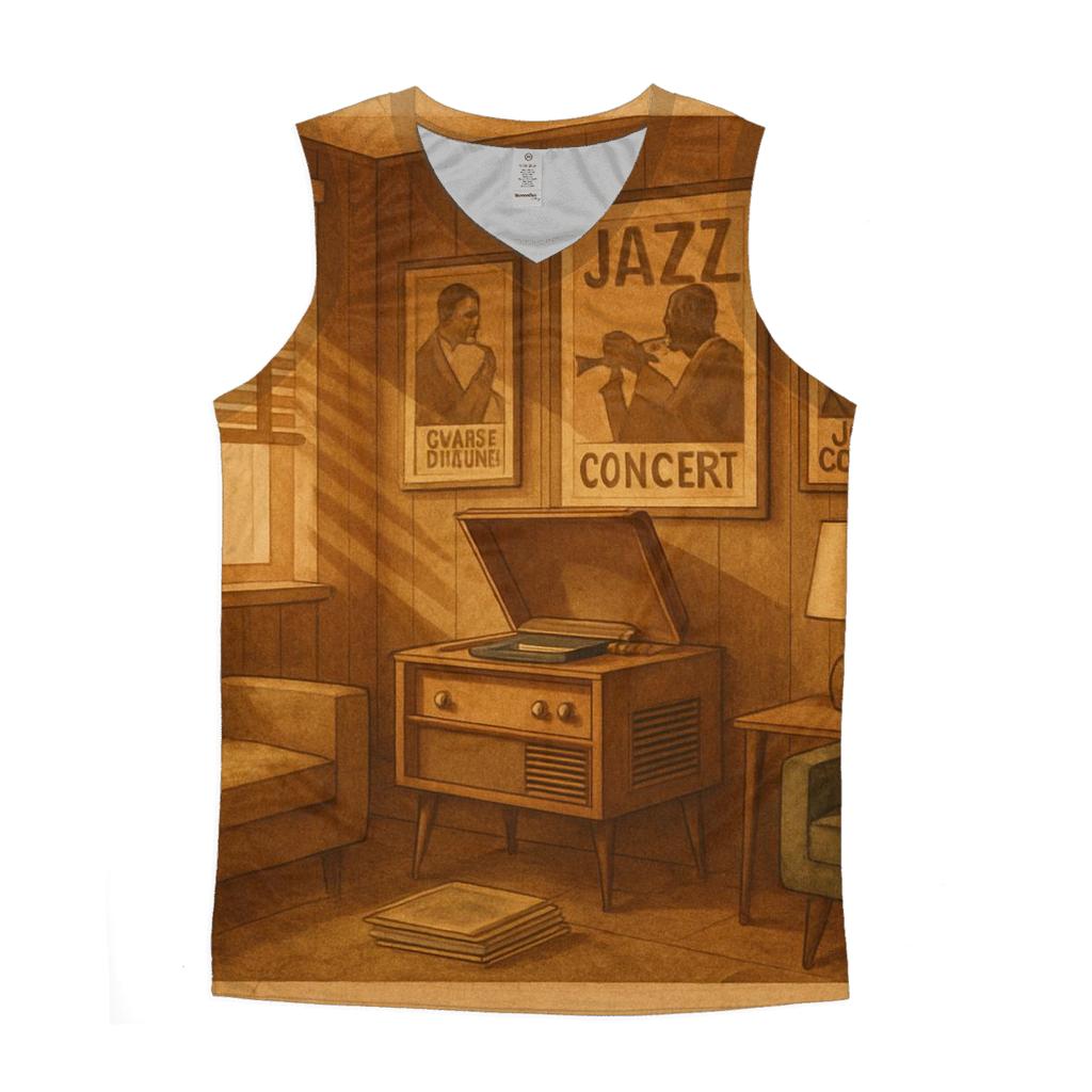 Rustic Vinyl Listening Room Poster sports performance tank tops