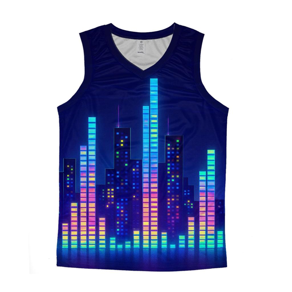 Neon Frequency Skyline sports performance tank tops