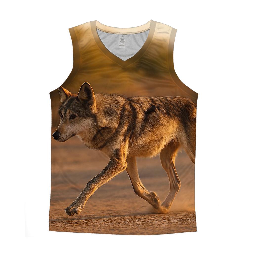Mexican Wolf Crossing Desert Arroyo stylish racerback tanks