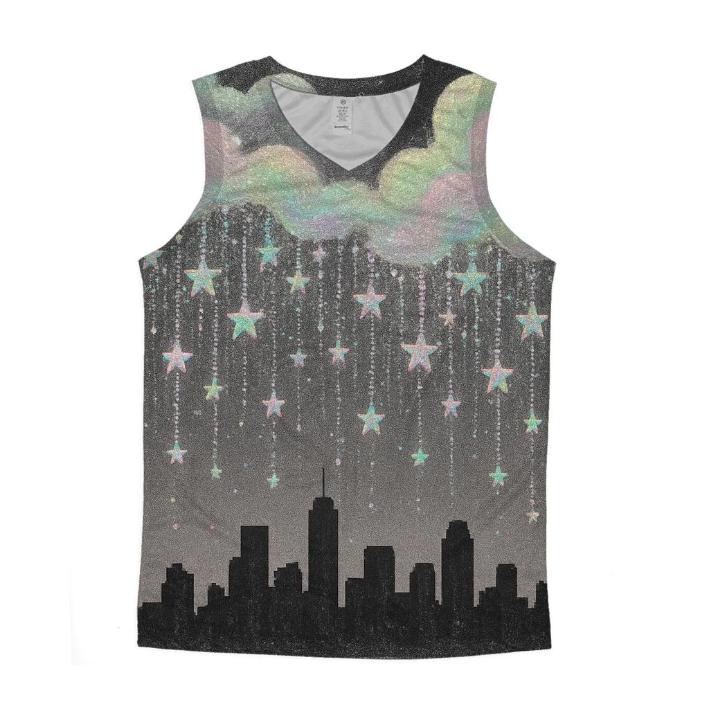 Holographic Starfall Skyline trendy fitted tank tops
